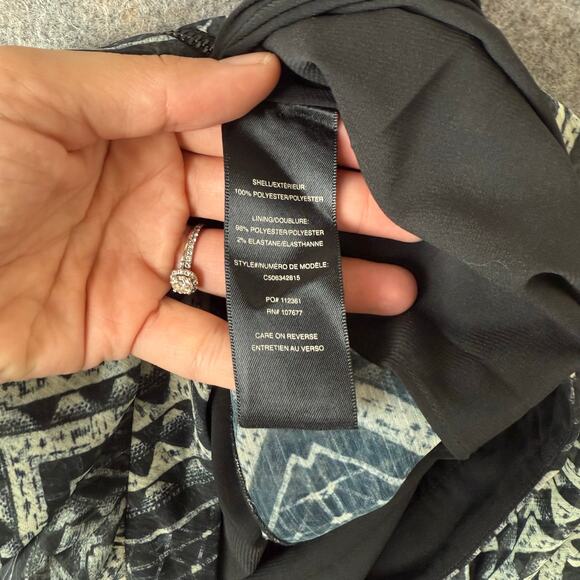 Alice & Olivia Womens Layered Maxi Skirt Ruffle Black/Ivory Geometric Pattern - Picture 7 of 10